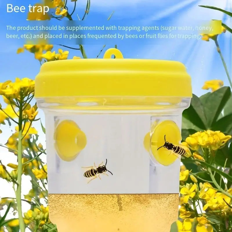Clear Plastic Outdoor Insect Trap with Lid - Effective for Catching Fruit Flies, Wasps, Transparent Design for Easy Monitoring Beauty World Shop