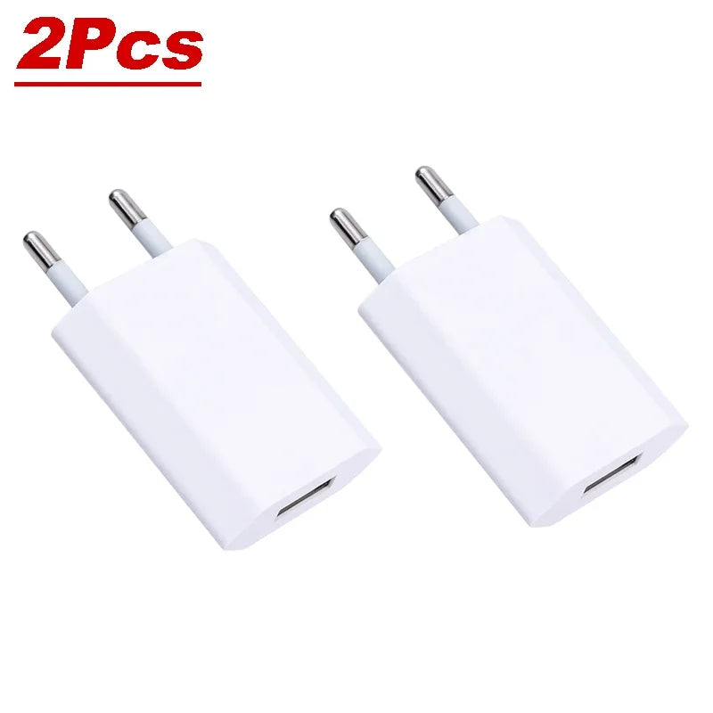 NNBILI 1-5Pcs Universal 5V 1A EU Plug USB Wall Phone Charger For iPhone Samsung Xiaomi Redmi Google Huawei Charger Power Adapter Beauty World Shop