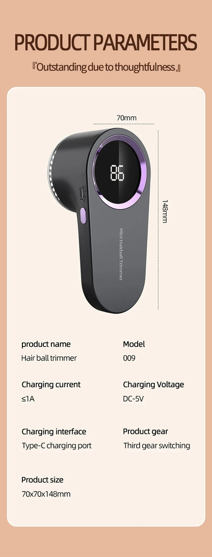 HOMEFISH LED Digital Electric Lint Remover USB Rechargeable Fabric Shaver for Sweater Clothing Pellet Fluff Remover Dropshipping Beauty World Shop