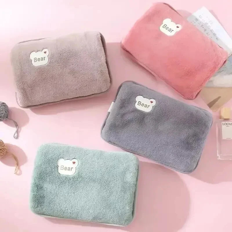 Rechargeable Hot Water Bottle Cute Electric Hand Warmer EU Plug Reusable Hot Compress Bag Heating Pad Hand Pocket Warmer Beauty World Shop