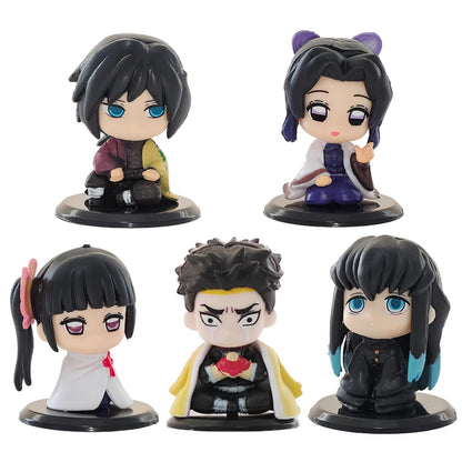 5 Style/Set Q Version Demon Slayer Sitting Ghost Doll Tanjiro Nidouzi Inosuke Zenizu Figure Action Figure Movie Model Toys Doll Beauty World Shop
