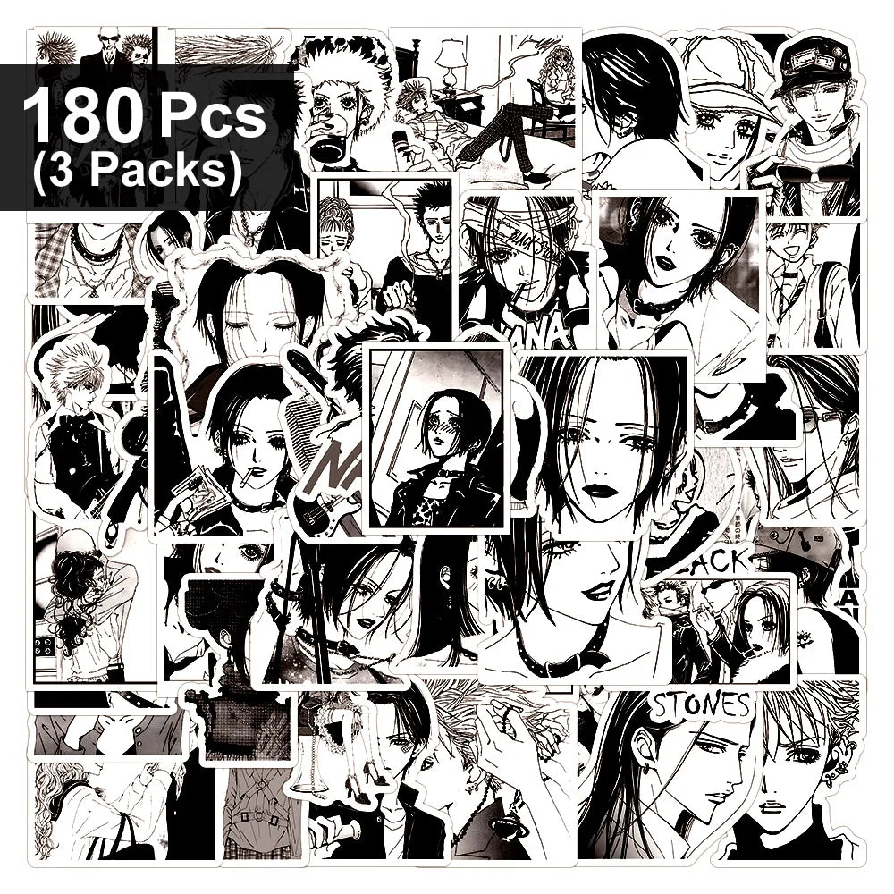 30/60/180p Anime NANA Stickers Cool Graffiti Decals DIY Decoration For Phone Laptop Stationery PVC Waterproof Sticker Toys Gift Beauty World Shop
