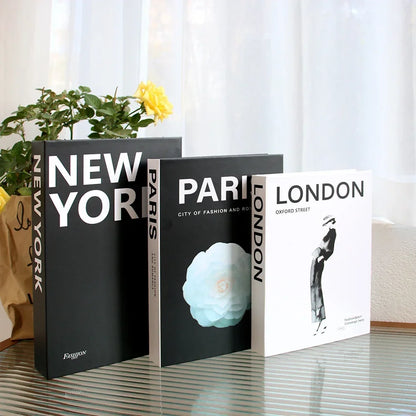 3Pcs Foldable Fashion Fake Books Living Room Decoration Designer Books Coffee Table Ornaments Club Hotel Room Villa Prop Books Beauty World Shop