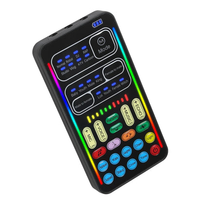 New I9 Mini Voice Changer Live Sound Card  + Headphones + Microphone Audio 8 Sound Effect Machine Equipment Voice Card for Phone Beauty World Shop
