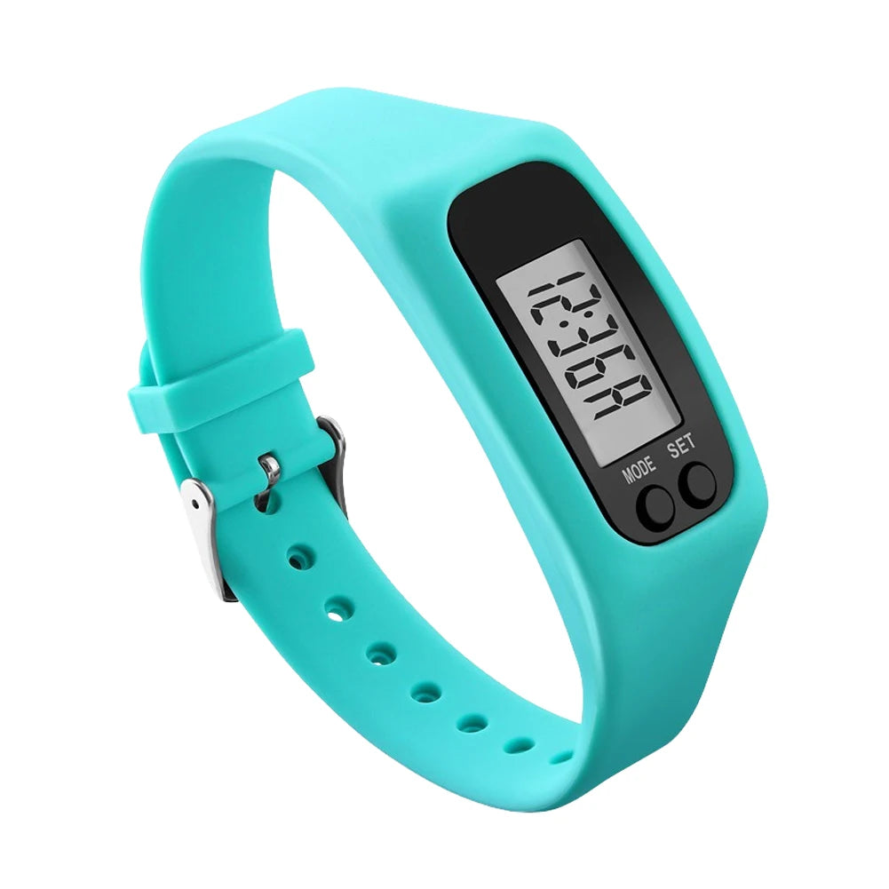 LED Pedometer Bracelet Walking Running Pedometer 12/24H Time Display Silicone Step Tracker Fitness Watch for Outdoor Sports Beauty World Shop