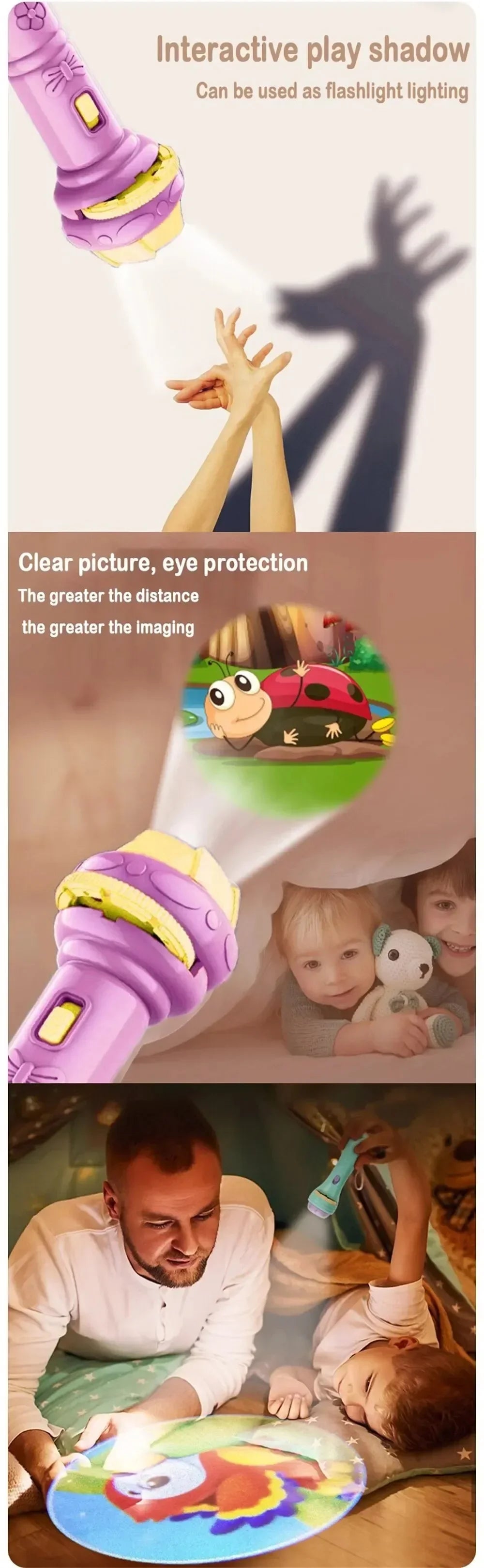 10 Cards Cartoon Projection Flashlight 80 Patterns Creative Children Flashlight Toy Projector Baby Toys Bedtime Story Book Toy Beauty Fashion