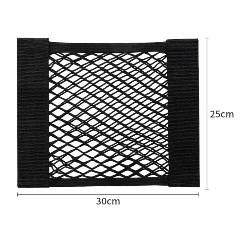 Car Storage Net Stretchable Mesh Pocket Net Magic Elastic Sticker Universal Rear Mesh Trunk Seat Bag Pocket Cage Auto Organizer Beauty World Shop