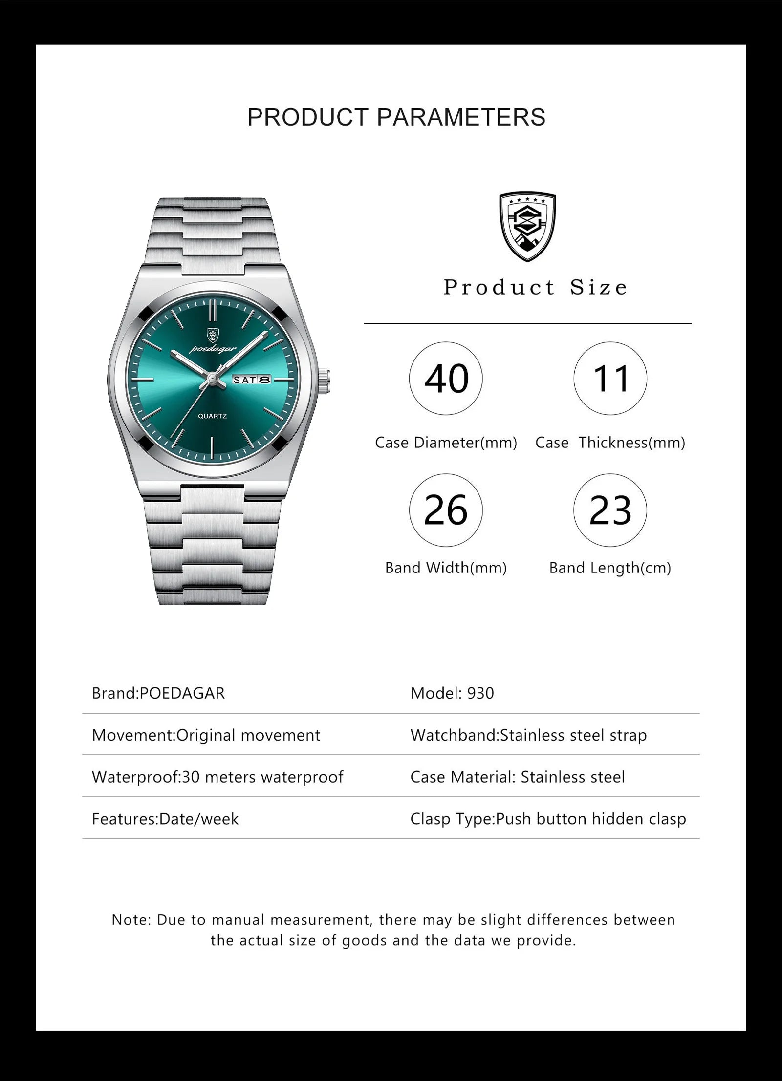 POEDAGAR Exquisite Business Men Watch Stainless Steel Waterproof Luminous Man Wristwatch Date Week Classic Men's Quartz Watches Beauty World Shop
