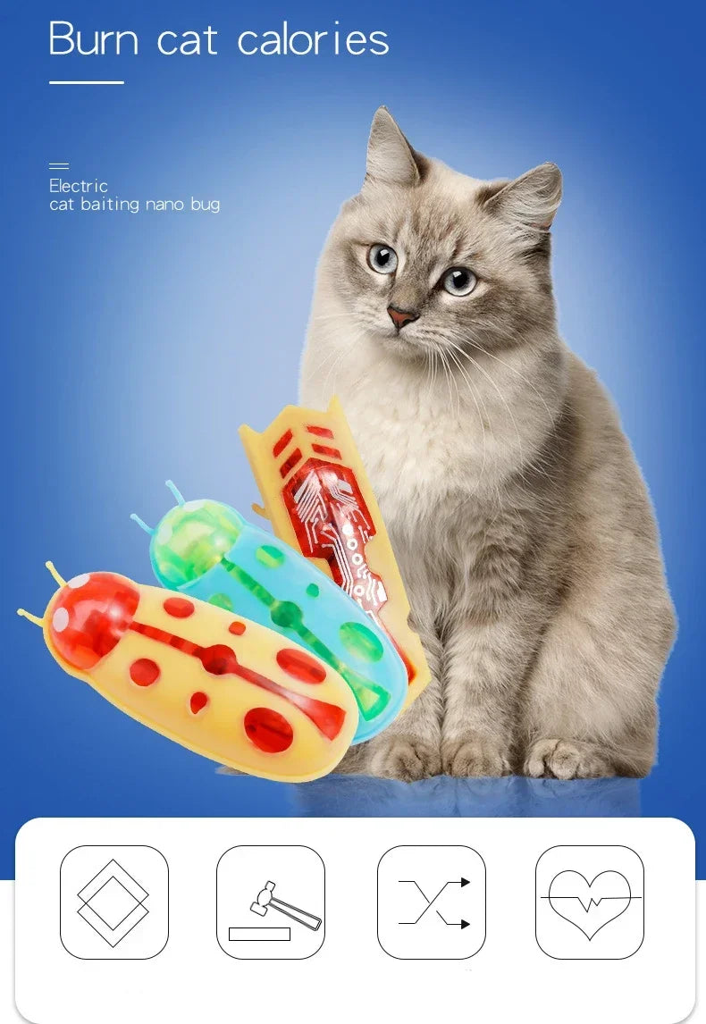 Funny Electric Bugs Catnip Toy Automatic Tunnel Mini Robot Bug Vibration Insect Toys For Cats Battery Operated Cockroach Ladybug Beauty World Shop