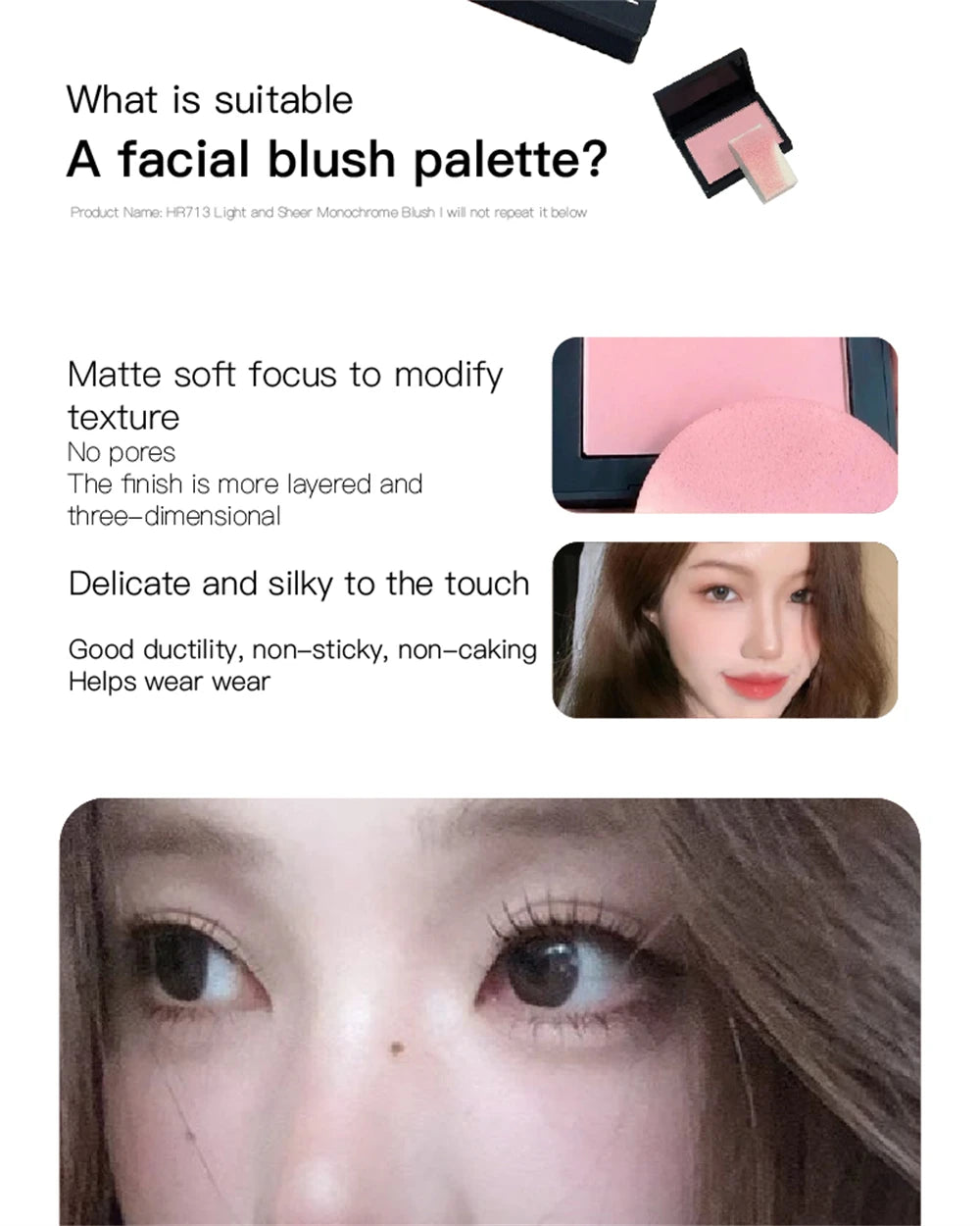 Monochrome Matte Blusher Palette Soft Silky Cheek Natural Facial Rouge Plate Lasting Nude Low Saturation Powder Blusher Disk Beauty World Shop