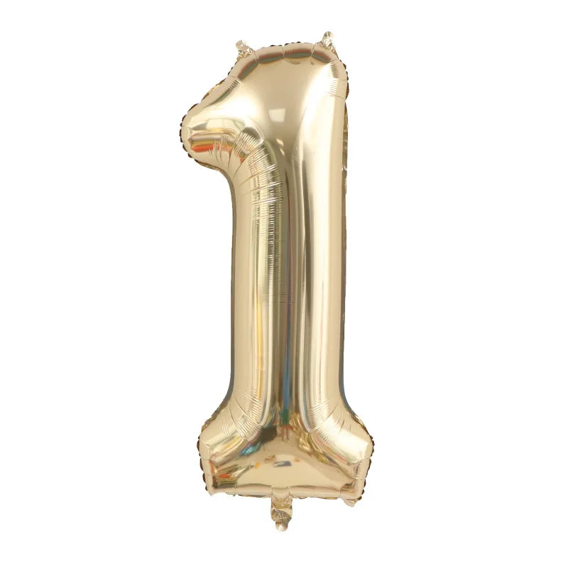 1PCS 40 inch large white gold light gold digital foil balloon for girls' birthdays helium big number0-9 balloon decoration Beauty World Shop