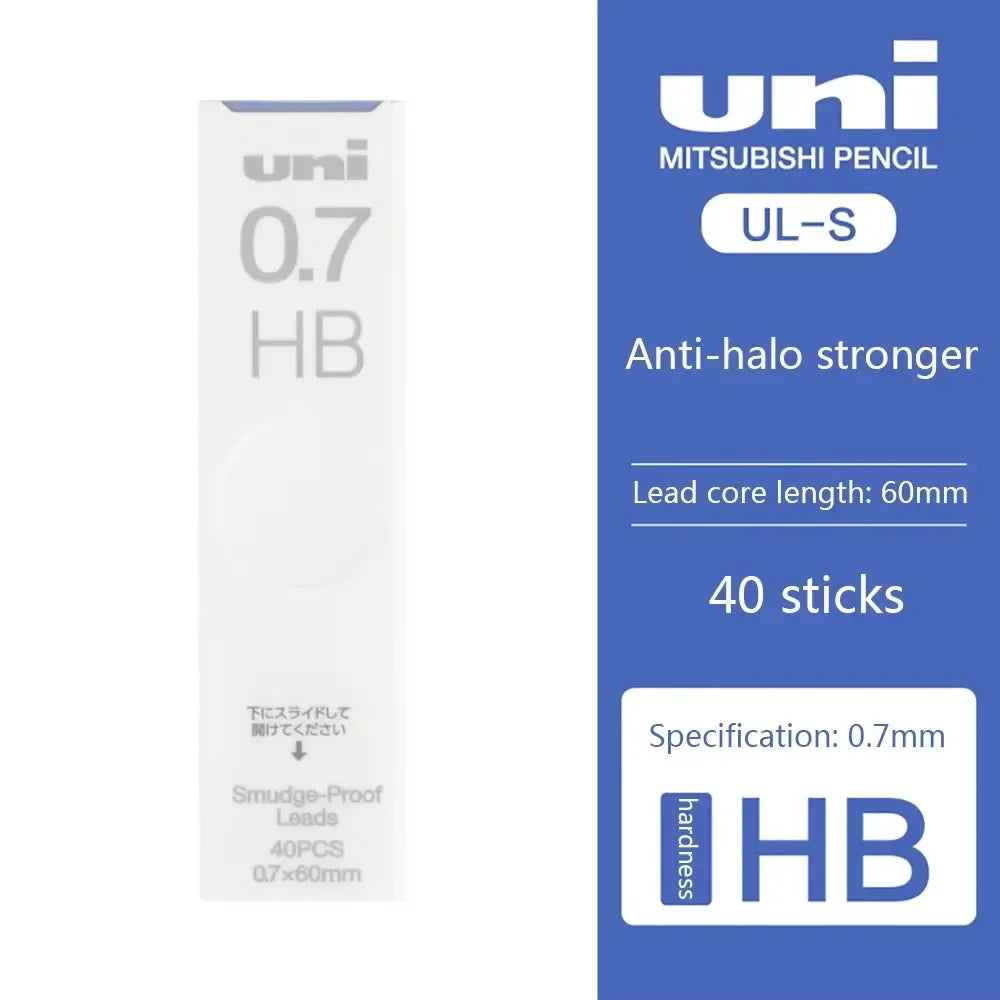 1Pcs Japan UNI UL-S Mechanical Pencil Lead-core Anti-fouling Thickened Black Non-breakable Student Pencil Lead 0.3/0.5/0.7 mm Beauty World Shop