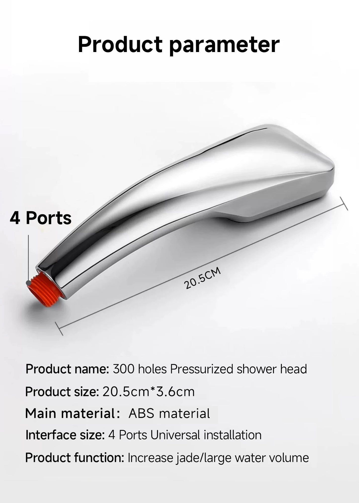 300 Holes Pressurized Showerhead Hand Hold Square Shower Head Water Saving Rainfall Spray Nozzle Bathroom Accessories Beauty World Shop
