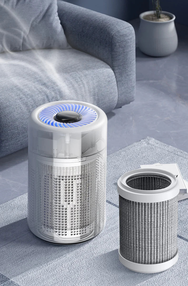 Mini Desktop Air Purifier HEPA Filter With Negative Ion Technology Eliminates Formaldehyde Odors Smoke And Dust Particles Beauty World Shop