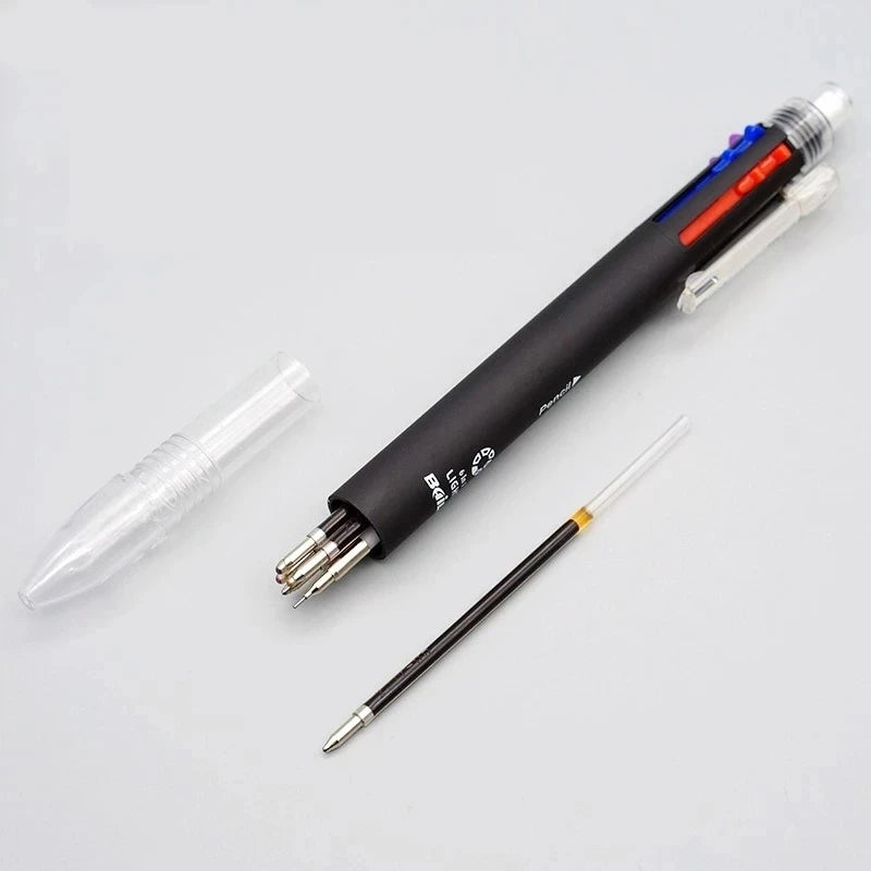 6 In 1 Multicolor Ballpoint Pens 5 Colors Ball Pen 1 Automatic Pencil With Eraser For School Office Writing Supplies Stationery Beauty World Shop