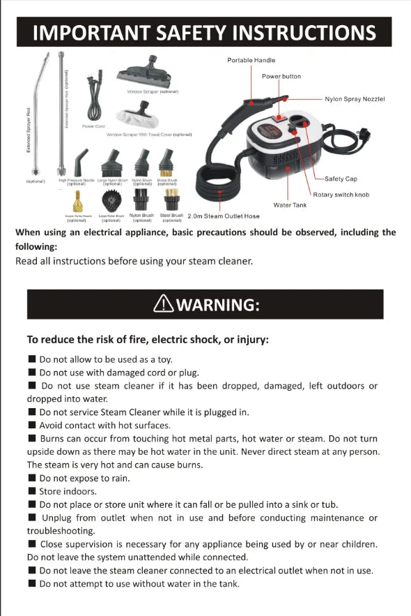 Steam Cleaner High Temperature Sterilization Air Conditioning Kitchen Hood Home /Car Steaming Cleaner 110V US Plug /220V EU Plug Beauty World Shop