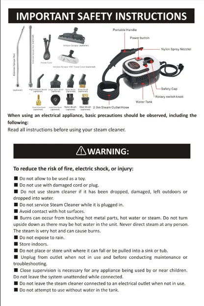 Steam Cleaner High Temperature Sterilization Air Conditioning Kitchen Hood Home /Car Steaming Cleaner 110V US Plug /220V EU Plug Beauty World Shop