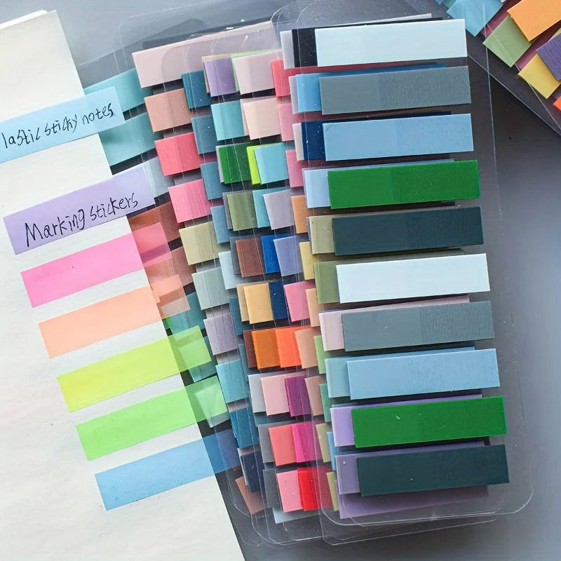 PET Morandi Color Translucent Convenience Sticker Marking Index Sticker, Oblong Shape,with Index Tabs for Organization and Notes Beauty World Shop