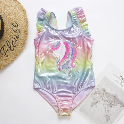 Fishscale Bandage Girls Kids Swimsuit 2026 Shell Shape Embroidery Children Girls One Piece Swimwear Beach Wear Monokini Beauty World Shop
