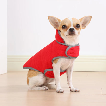Reflective Pet Jacket With Leash Hole Reversible Waterproof Dog Outfits For Small Medium Dogs Cat Warm Chihuahua Vest For Winter