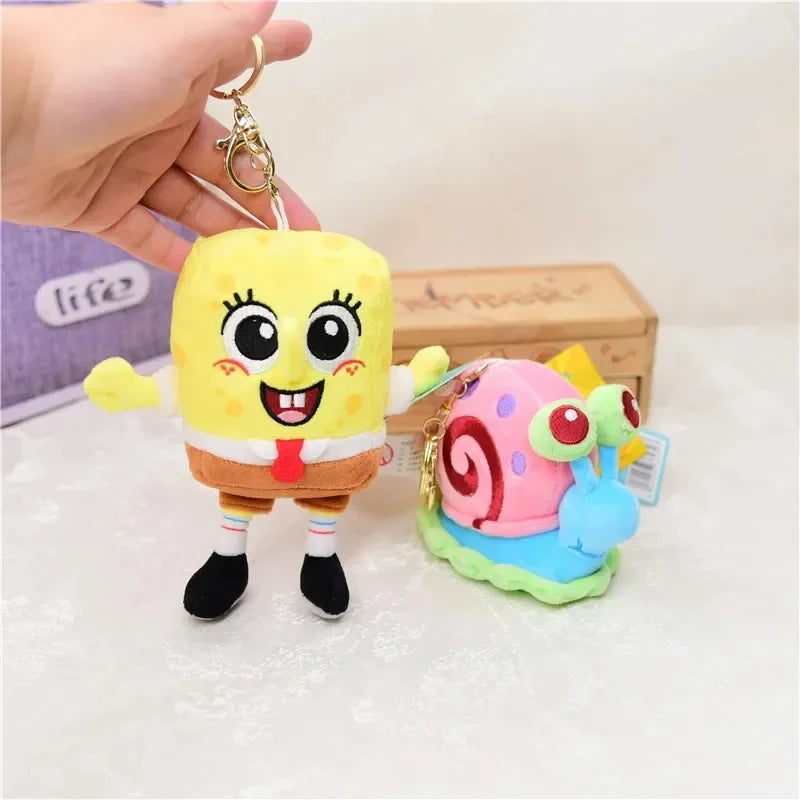 Kawaii Cartoon Spongebob Patrick Star Plush Toy Keychain Stitch Creative Gary Backpack Pendant Squidward Tentacles Friends Gifts Beauty World Shop