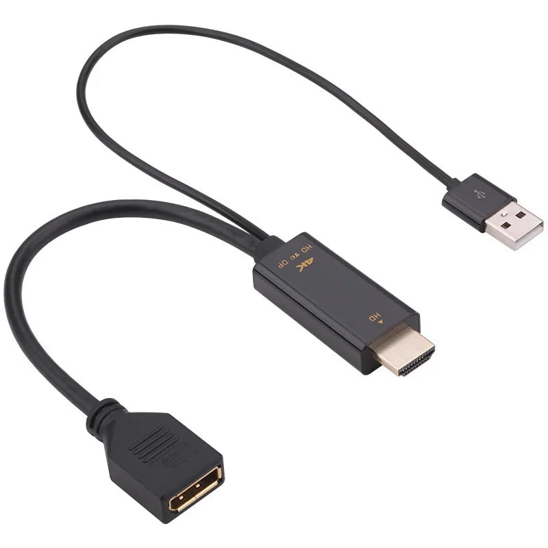 HDMI-Compatible To DisplayPort Cable 4K@60Hz 2K@120Hz HDMI-Compatible Source To DP Display Monitor Cable for PC Laptop PS5 Xbox Beauty World Shop