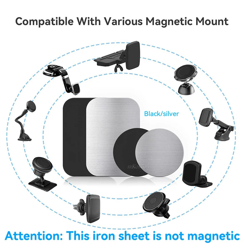 Metal Plate For Car Phone Holder Magnetic Universal Iron Sheet Disk Sticker Mount Mobile Phone Magnet Stand For IPhone Beauty World Shop