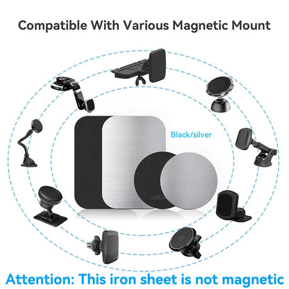 Metal Plate For Car Phone Holder Magnetic Universal Iron Sheet Disk Sticker Mount Mobile Phone Magnet Stand For IPhone Beauty World Shop