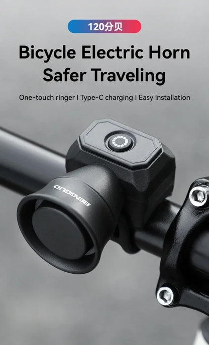 Bicycle Horn Mountain Bike Battery/USB Charging Waterproof Electronic Bike Bell Riding Equipment Children's Scooter Accessories Beauty World Shop