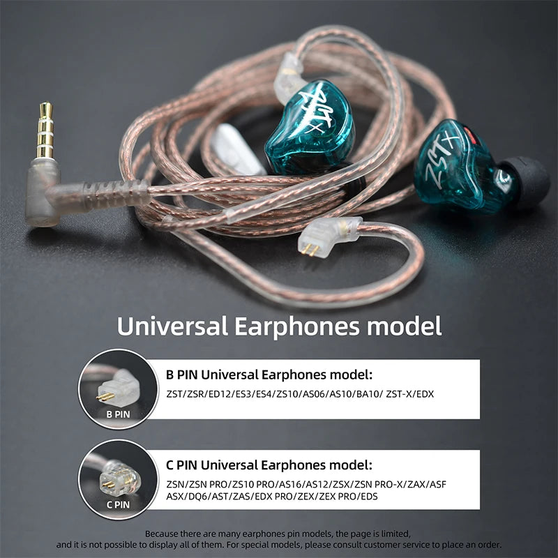 KZ Headphone Cable High-Purity Copper Cube Mixed Upgrade Cable Earphone Wire Original Wire