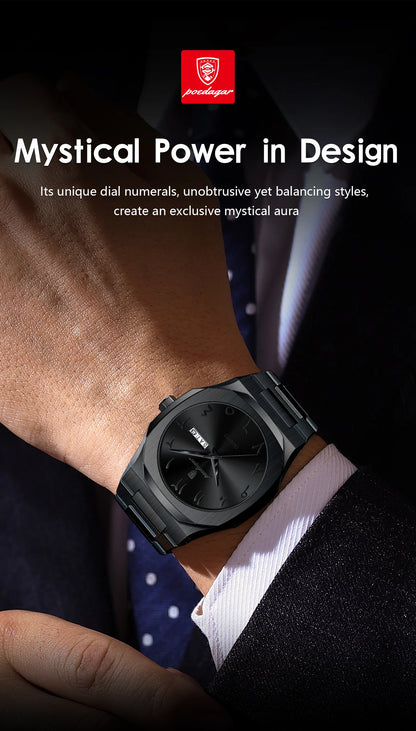 POEDAGAR Original Luxury Men's Watch Waterproof Week Date Fashion Men Wristwatch Quartz Stainless Steel Man Watches Reloj Hombre Beauty World Shop