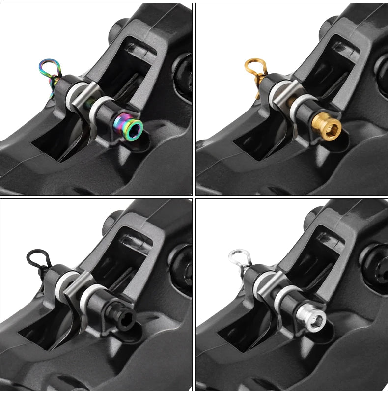 MUQZI 2pcs Titanium Bolts Bicycle Disc Brakes Caliper Lightweight Mounting Screws Road MTB Disc Brake Pad Bolts with Fixing Clip Beauty World Shop