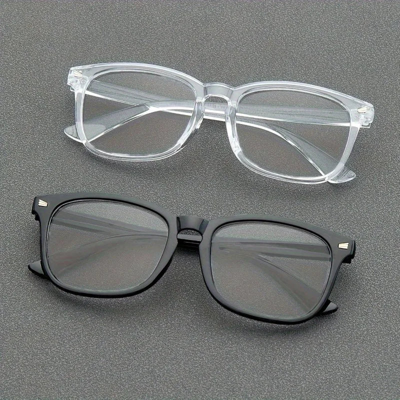 1pc Square Rivet Fashion Anti Blue Light Glasses for Daily Commute, Fashion Glasses|Riveted Frame Design|Lightweight Eyewear Beauty World Shop