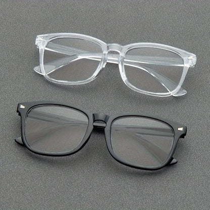 1pc Square Rivet Fashion Anti Blue Light Glasses for Daily Commute, Fashion Glasses|Riveted Frame Design|Lightweight Eyewear Beauty World Shop