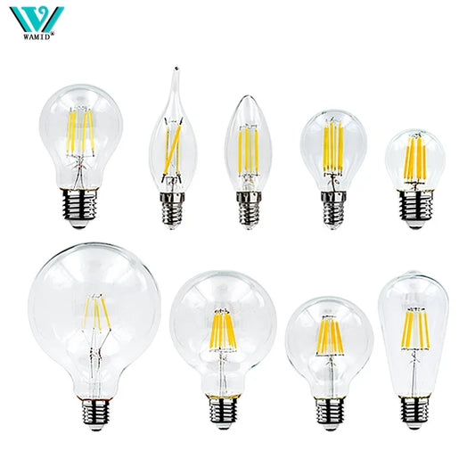 LED Retro Edison Bulb E14 E27 AC 220V 2W 4W 6W 8W Vintage Glass Lamp C35 G45 A60 ST64 G80 G95 G125 Led Filament Light Home Decor Beauty World Shop