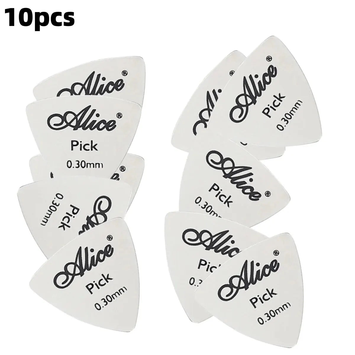 Alice 10Pcs Metal Guitar Pick 0.3mm Thin Durable Silver Color Professional Bass Ukelele Guitar Picks Guitar Amplifier Bass Guita Beauty World Shop