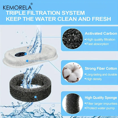 12/15PCS Cat Water Fountain Activated Carbon Sponge Filters for Stainless Steel Water Dispenser Pet Healthy Water Care Accessory Beauty World Shop