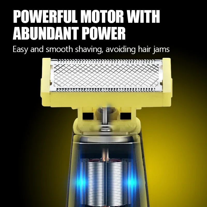 XMSJ Electric Shaver Wet and Dry Razor Double-sided Blade USB Rechargeable Portable Travel T-Shaped Hair Beard Trimmer Beauty World Shop