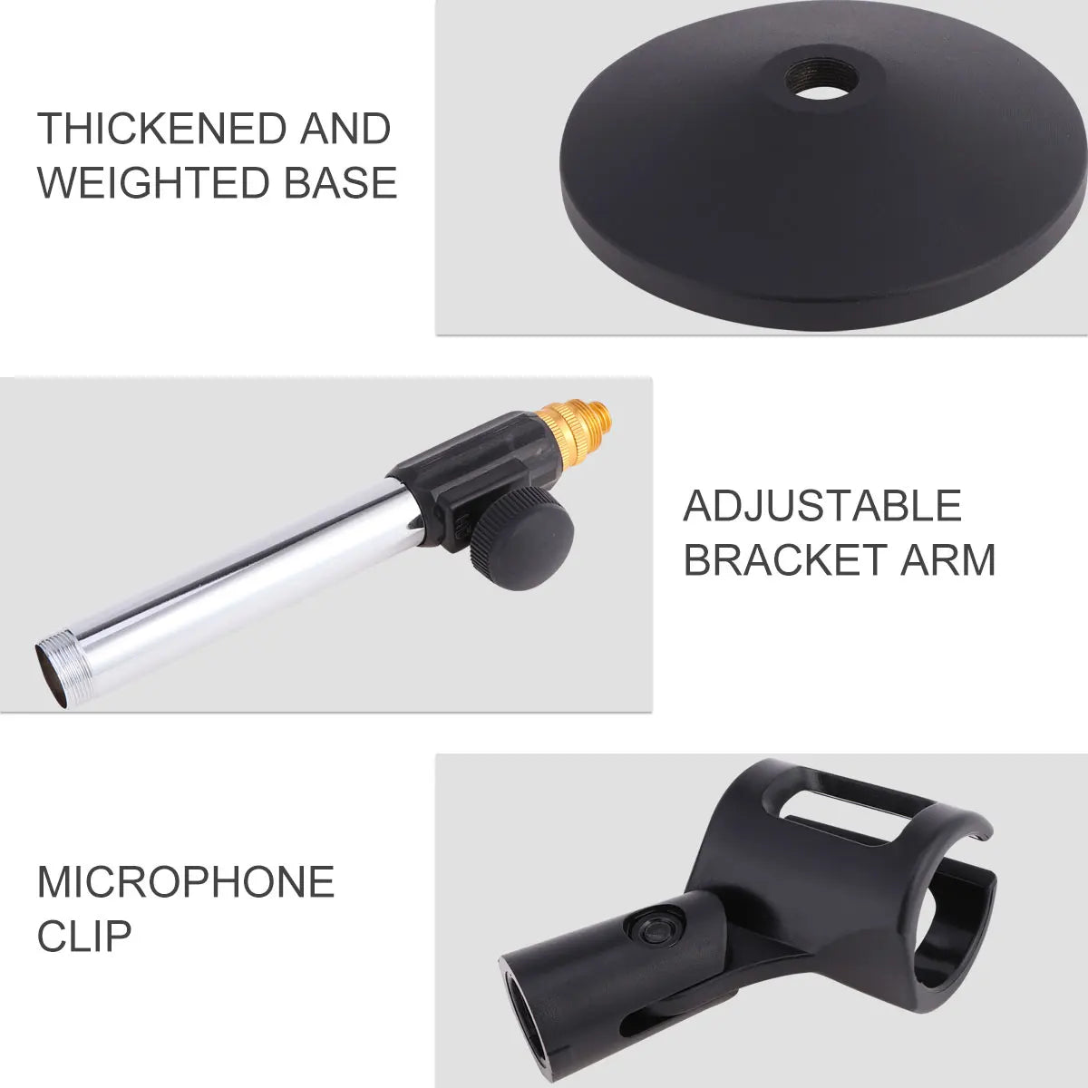 Portable Mic Stand Professional Pedestal Feet Adjustable Desk Holder Bracket Speech Live Fixing Frame Microphone Bracket Beauty World Shop