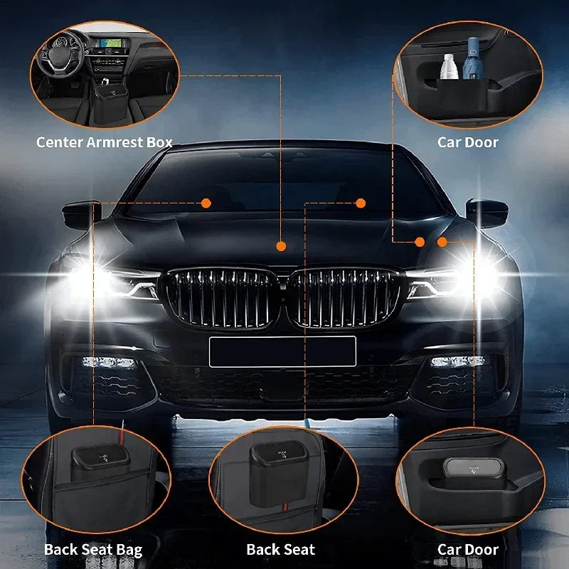 Car Trash Can (with Lid) Contains 60 (300) Garbage Bags, Small Car Trash Can, Leak-proof Mini Car Accessories Beauty World Shop