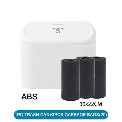 Car Trash Can (with Lid) Contains 60 (300) Garbage Bags, Small Car Trash Can, Leak-proof Mini Car Accessories Beauty World Shop