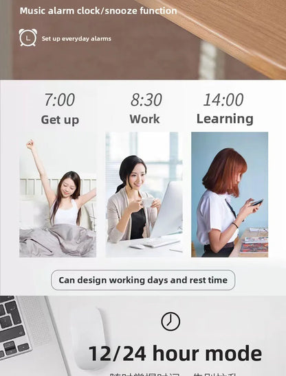 Alarm Clock Digital Clock LED Electronic With Backlight Snooze Calendar For Home Office Desktop Table Screen Display Watch Beauty World Shop