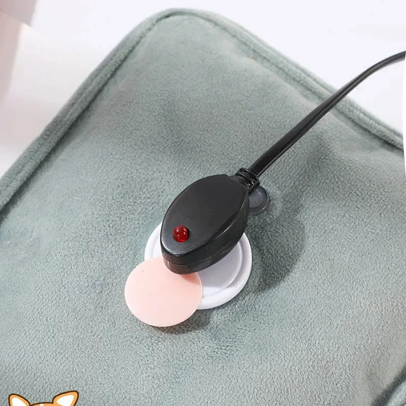 Electric Hot Water Bag Reusable Plush Hot Water Bottle EU Plug Charging Heating Water Bags Winter Warm Hand Pocket Beauty World Shop