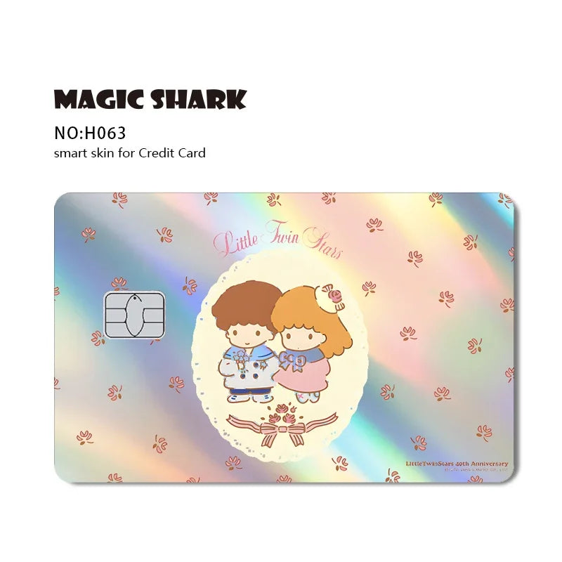 Hot Sale Hello Kitty Kuromi Holographic Laser Shinny Film Skin Cover Sticker for Debit Credit Card Bank Card Beauty World Shop