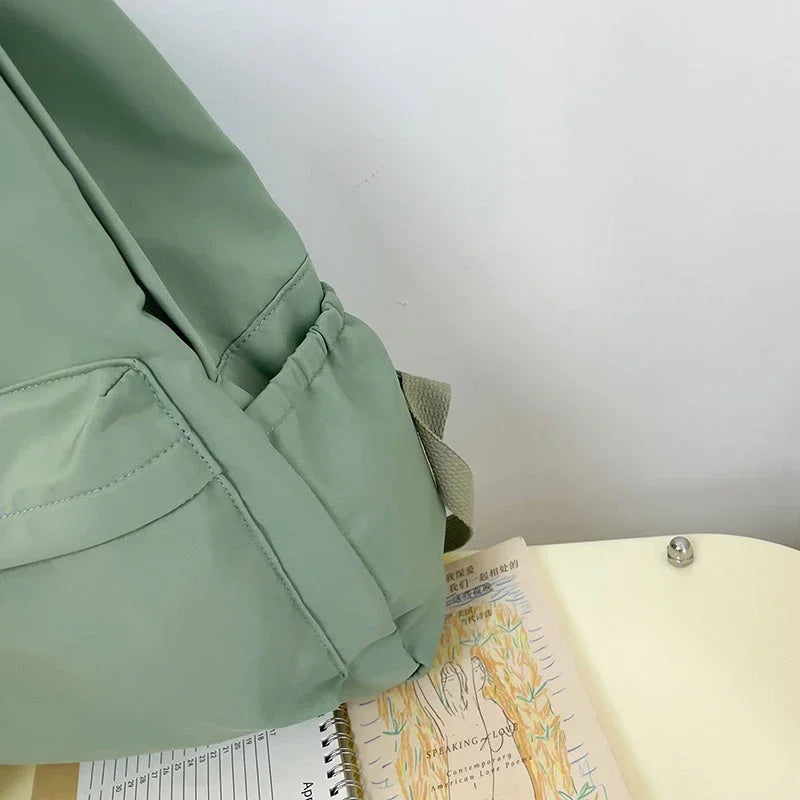 Lightweight Solid Color Backpack for High School Students Multifunctional Casual Bag School Travel Daily Use Simple Design Beauty World Shop