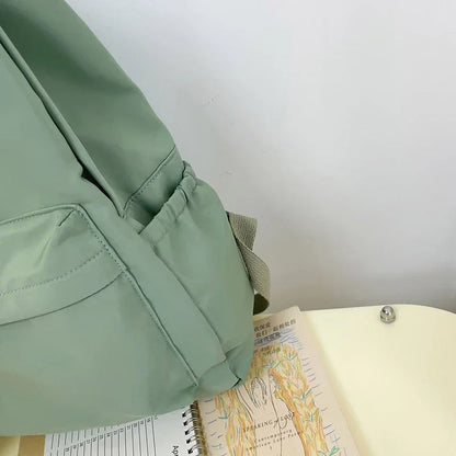 Lightweight Solid Color Backpack for High School Students Multifunctional Casual Bag School Travel Daily Use Simple Design Beauty World Shop
