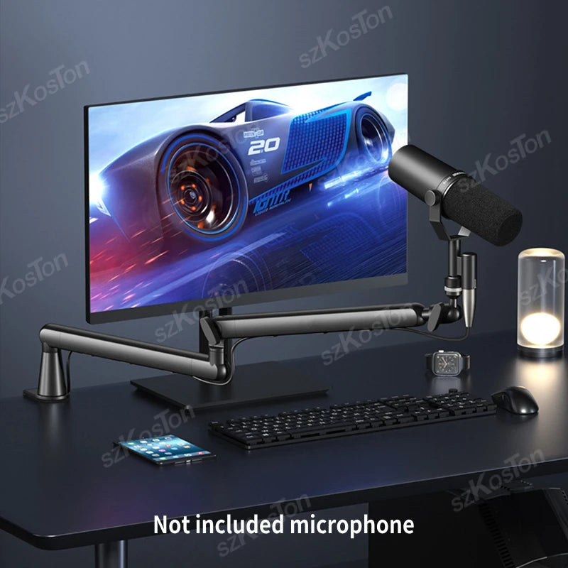 Professional Studio Low Profile Mic Arm with Extended Riser Cable Management Adjustable Microphone Stand for SM7B MV7 AM8 K688 Beauty World Shop