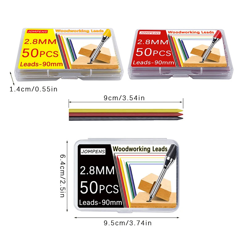 50pcs 2.8mm Solid Carpenter Pencil Replaceable Leads, Deep Hole Marking Architectural Painting Woodworking Automatic Pencil Lead Beauty World Shop