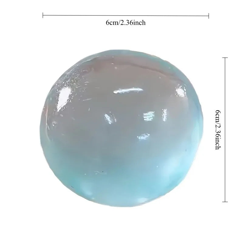Blue Maltose Squishy Toy Cute Mochi Anti Stress Fidget Toy Soft Simulated Bule Transparent Ball Quick-rebound Decompression Toy Beauty World Shop