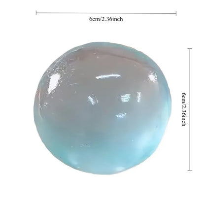 Blue Maltose Squishy Toy Cute Mochi Anti Stress Fidget Toy Soft Simulated Bule Transparent Ball Quick-rebound Decompression Toy Beauty World Shop